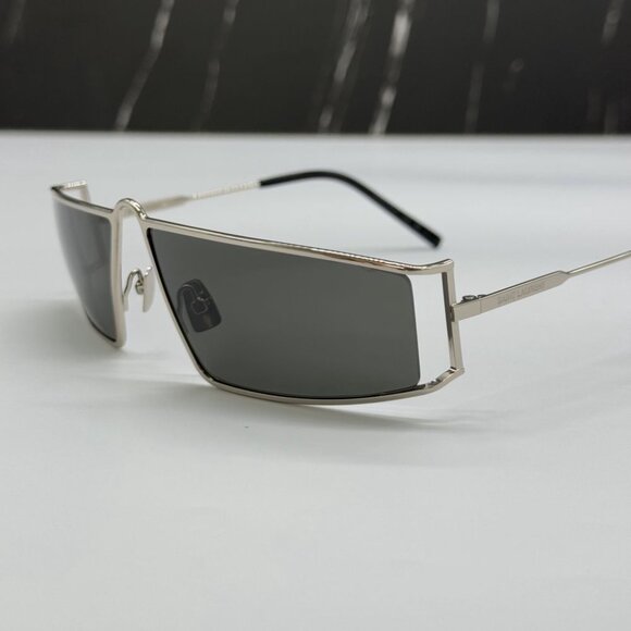 NEW SAINT LAURENT SL606 002  UNISEX SILVER SUNGLASSES SAINT LAURENT SL 606 002 - Picture 2 of 10
